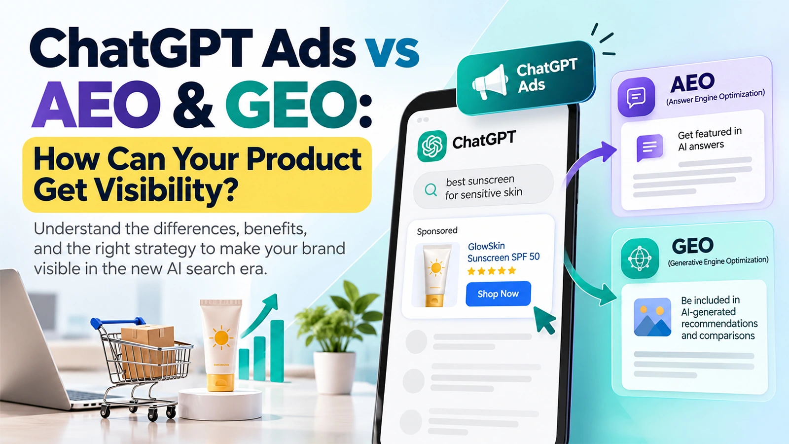 ChatGPT Ads vs AEO & GEO: How Can Your Product Get Visibility?